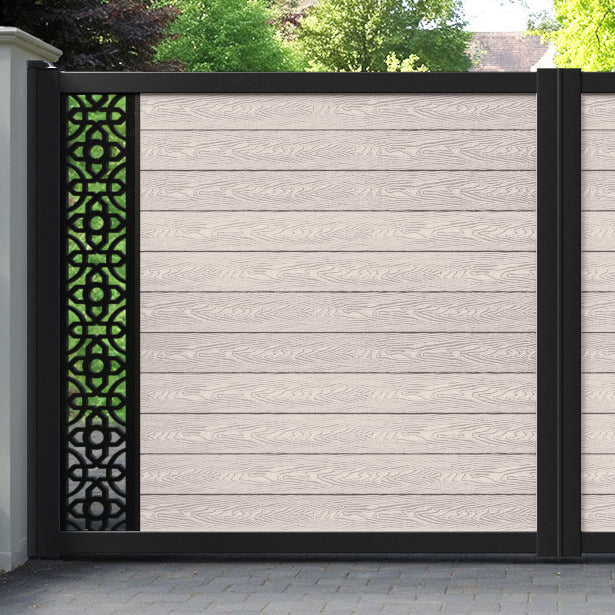 Classic Nabila Straight Top Driveway Gate - Mid Stone - End Screen