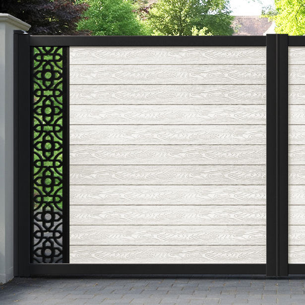 Classic Nabila Straight Top Driveway Gate - Light Stone - End Screen