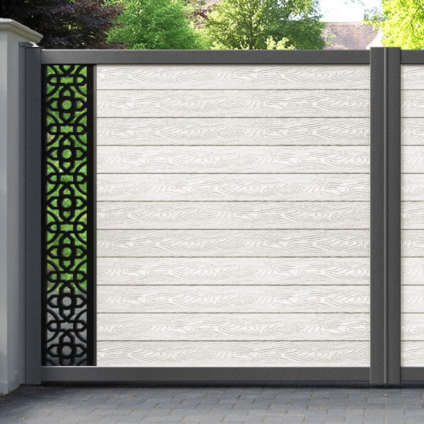 Classic Nabila Straight Top Driveway Gate - Light Stone - End Screen