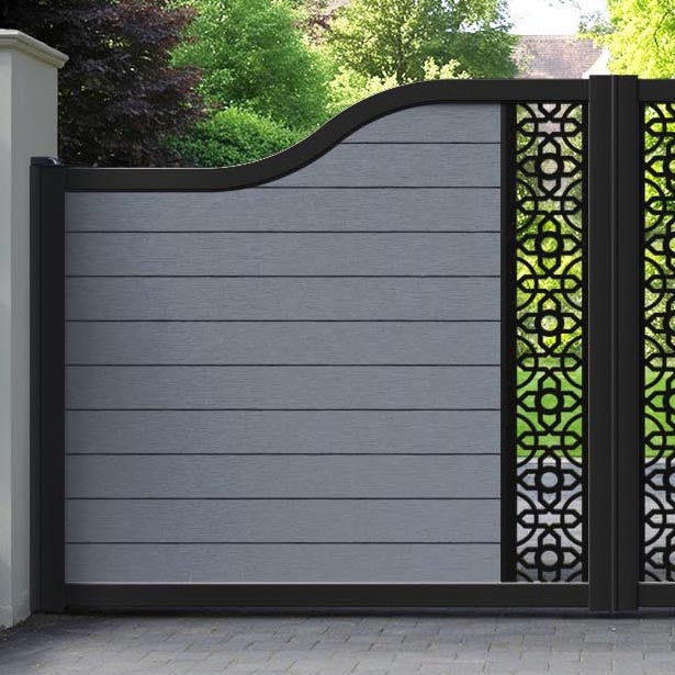 Fusion Nabila Curved Top Driveway Gate - Anthracite - Middle Screen