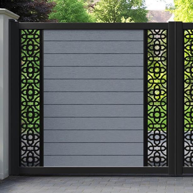 Fusion Nabila Straight Top Driveway Gate - Anthracite - Middle & End Screen