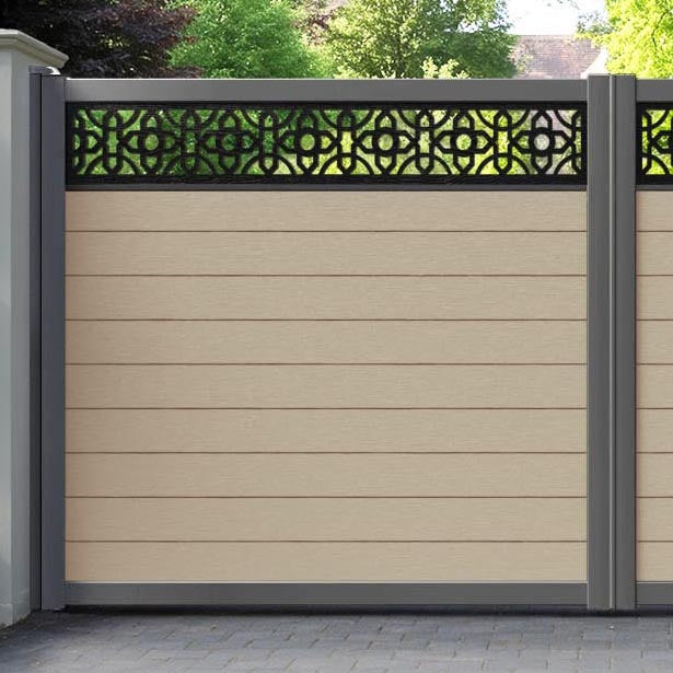 Fusion Nabila Straight Top Driveway Gate - Light Oak - Top Screen