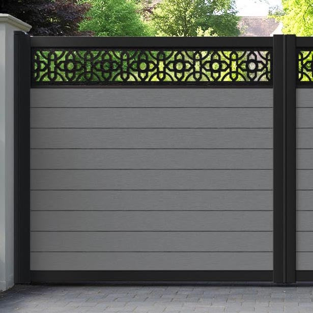 Fusion Nabila Straight Top Driveway Gate - Mid Grey - Top Screen