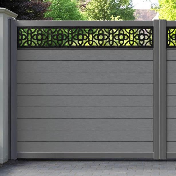 Fusion Nabila Straight Top Driveway Gate - Mid Grey - Top Screen