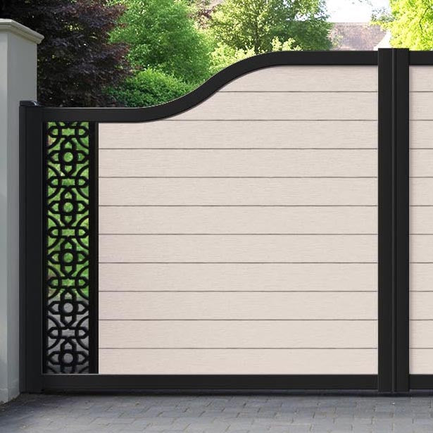 Fusion Nabila Curved Top Driveway Gate - Mid Stone - End Screen