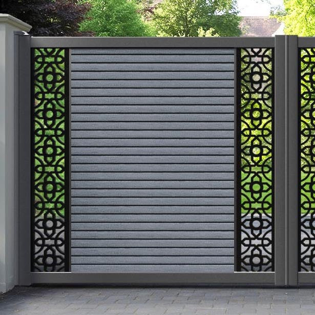 Hudson Nabila Straight Top Driveway Gate - Anthracite - Middle & End Screen