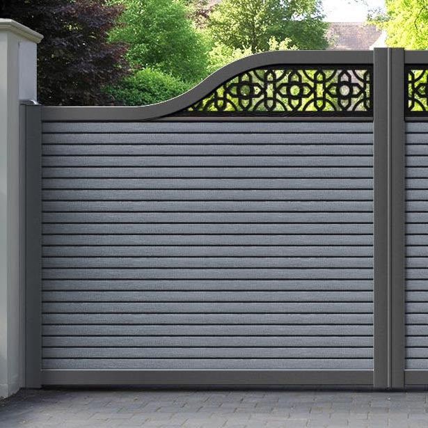 Hudson Nabila Curved Top Driveway Gate - Anthracite - Top Screen
