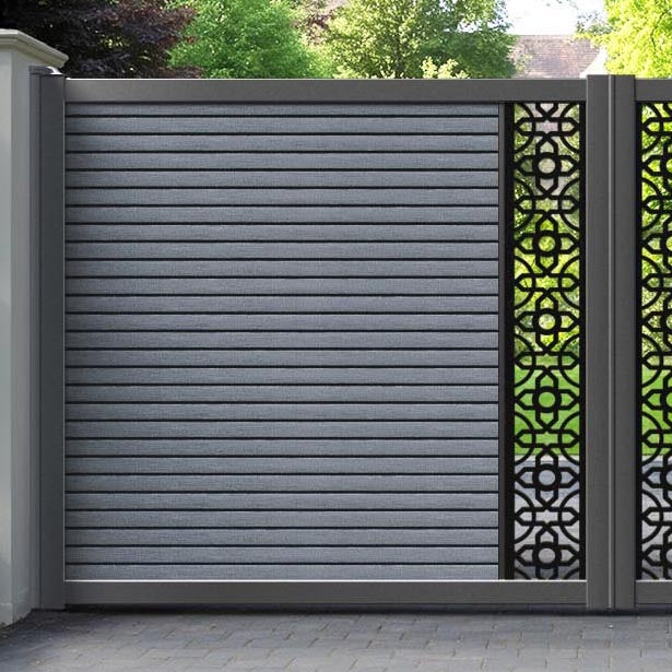 Hudson Nabila Straight Top Driveway Gate - Anthracite - Middle Screen