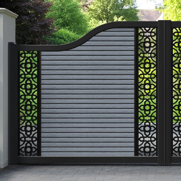 Hudson Nabila Curved Top Driveway Gate - Anthracite - Middle & End Screen