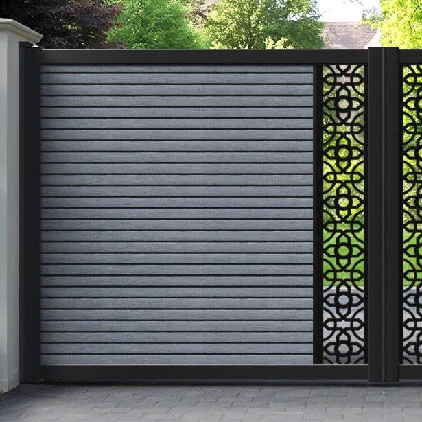 Hudson Nabila Straight Top Driveway Gate - Anthracite - Middle Screen