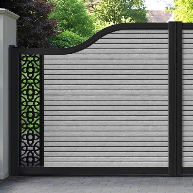 Hudson Nabila Curved Top Driveway Gate - Light Grey - End Screen