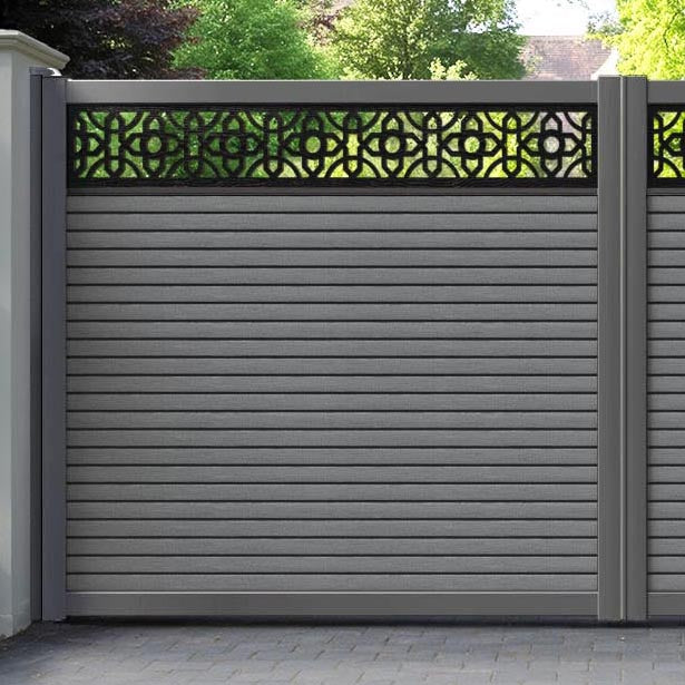 Hudson Nabila Straight Top Driveway Gate - Mid Grey - Top Screen