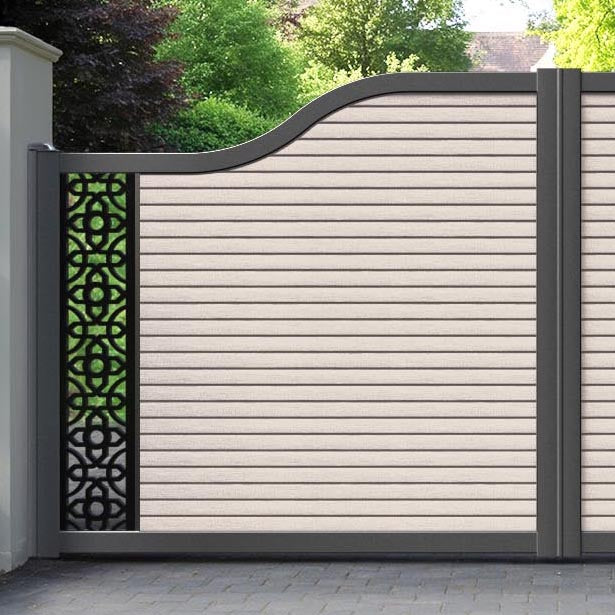 Hudson Nabila Curved Top Driveway Gate - Mid Stone - End Screen