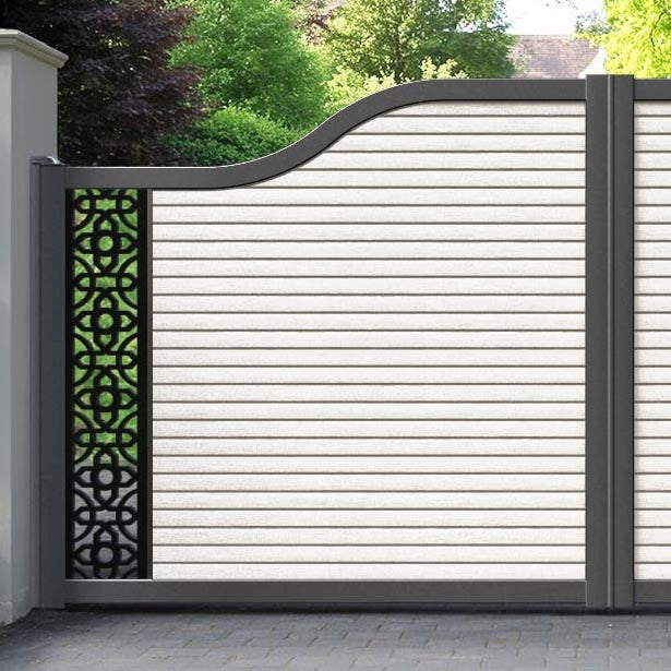 Hudson Nabila Curved Top Driveway Gate - Light Stone - End Screen