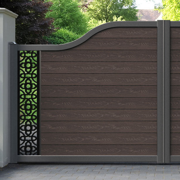 Classic Nabila Curved Top Driveway Gate - Mid Brown - End Screen