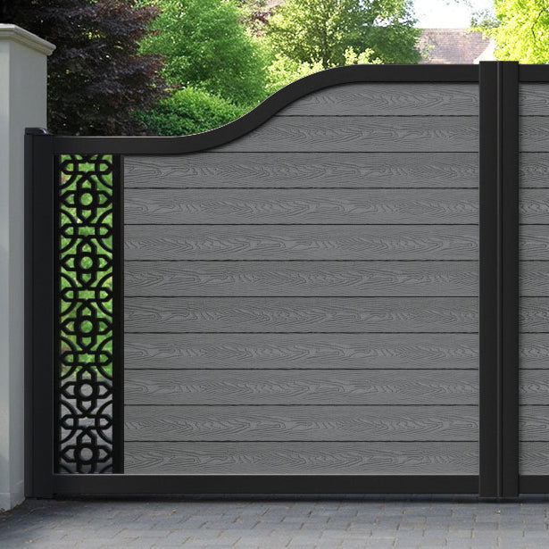 Classic Nabila Curved Top Driveway Gate - Mid Grey - End Screen