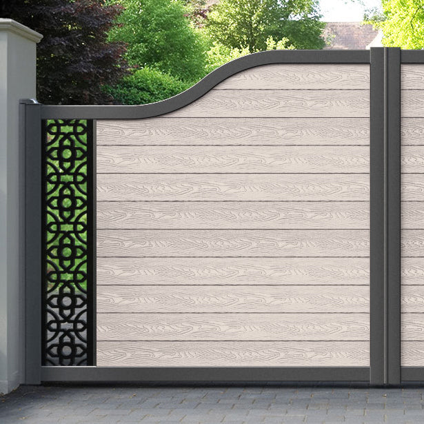 Classic Nabila Curved Top Driveway Gate - Mid Stone - End Screen