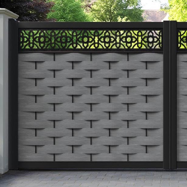 Ripple Nabila Straight Top Driveway Gate - Mid Grey - Top Screen