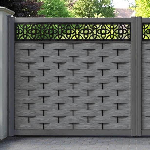 Ripple Nabila Straight Top Driveway Gate - Mid Grey - Top Screen