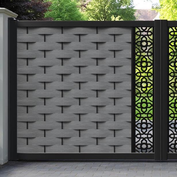 Ripple Nabila Straight Top Driveway Gate - Mid Grey - Middle Screen