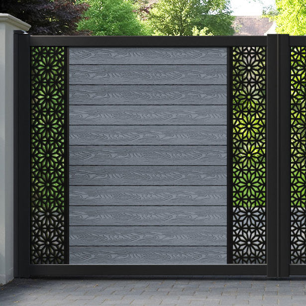 Classic Narwa Straight Top Driveway Gate - Anthracite - Middle & End Screen