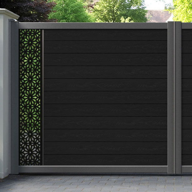 Classic Narwa Straight Top Driveway Gate - Black - End Screen