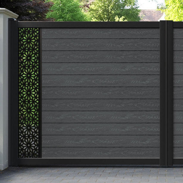 Classic Narwa Straight Top Driveway Gate - Dark Grey - End Screen
