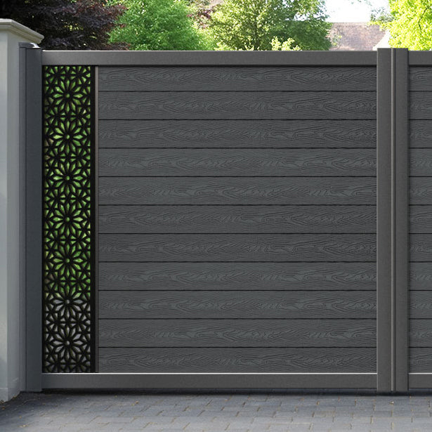 Classic Narwa Straight Top Driveway Gate - Dark Grey - End Screen