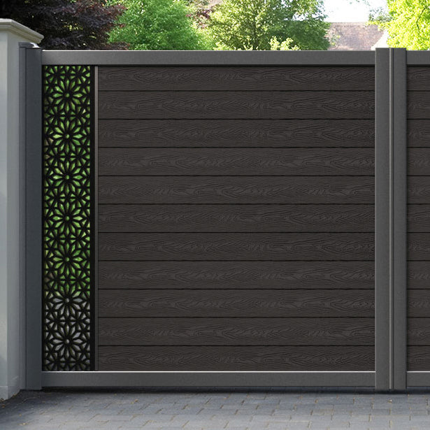 Classic Narwa Straight Top Driveway Gate - Dark Oak - End Screen