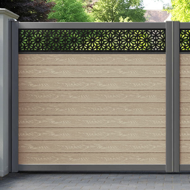 Classic Narwa Straight Top Driveway Gate - Light Oak - Top Screen