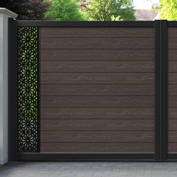 Classic Narwa Straight Top Driveway Gate - Mid Brown - End Screen