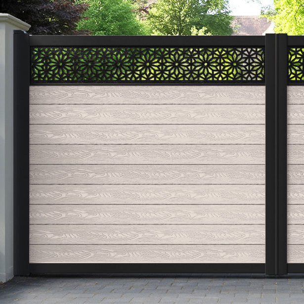 Classic Narwa Straight Top Driveway Gate - Mid Stone - Top Screen