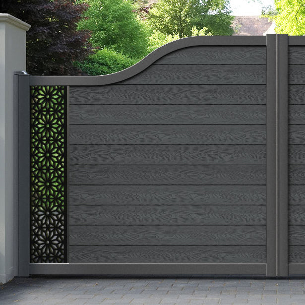 Classic Narwa Curved Top Driveway Gate - Dark Grey - End Screen