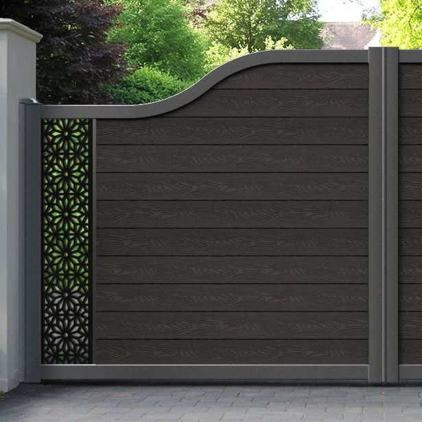 Classic Narwa Curved Top Driveway Gate - Dark Oak - End Screen