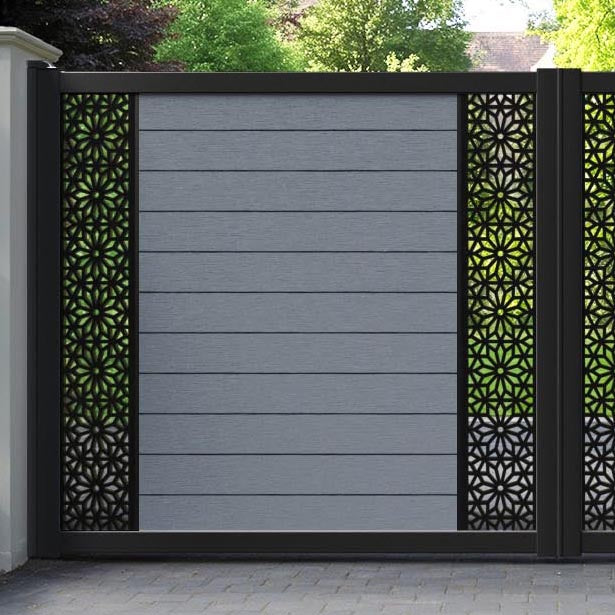 Fusion Narwa Straight Top Driveway Gate - Anthracite - Middle & End Screen