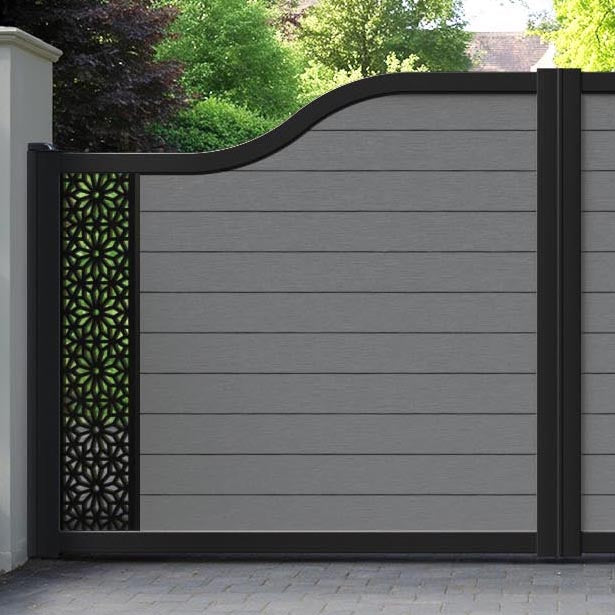 Fusion Narwa Curved Top Driveway Gate - Mid Grey - End Screen