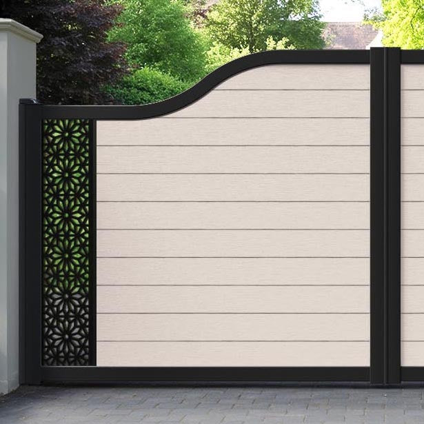 Fusion Narwa Curved Top Driveway Gate - Mid Stone - End Screen