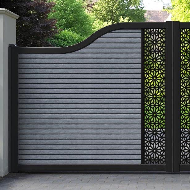 Hudson Narwa Curved Top Driveway Gate - Anthracite - Middle Screen