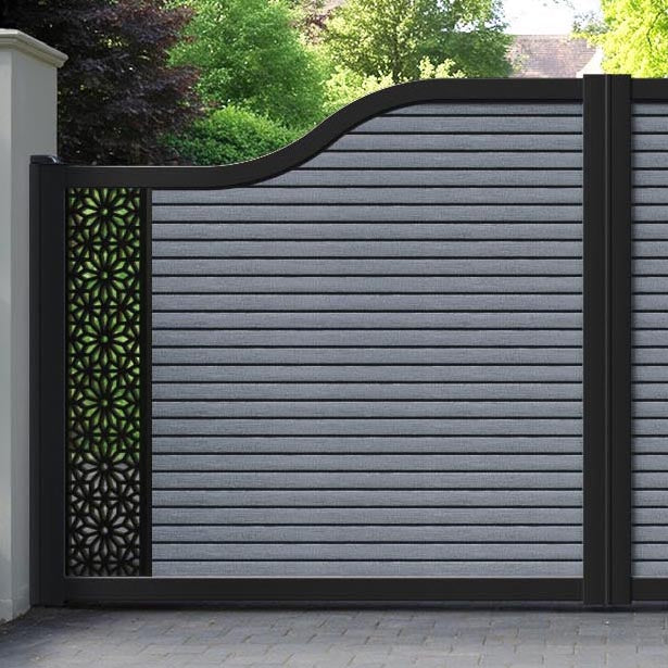 Hudson Narwa Curved Top Driveway Gate - Anthracite - End Screen