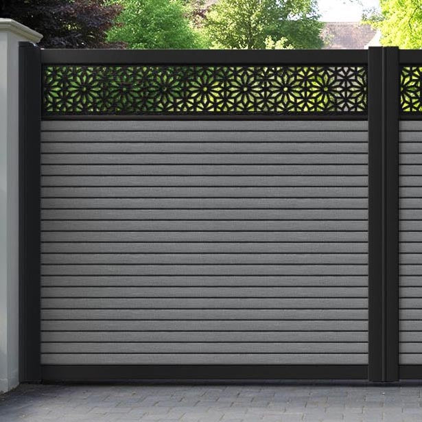 Hudson Narwa Straight Top Driveway Gate - Mid Grey - Top Screen