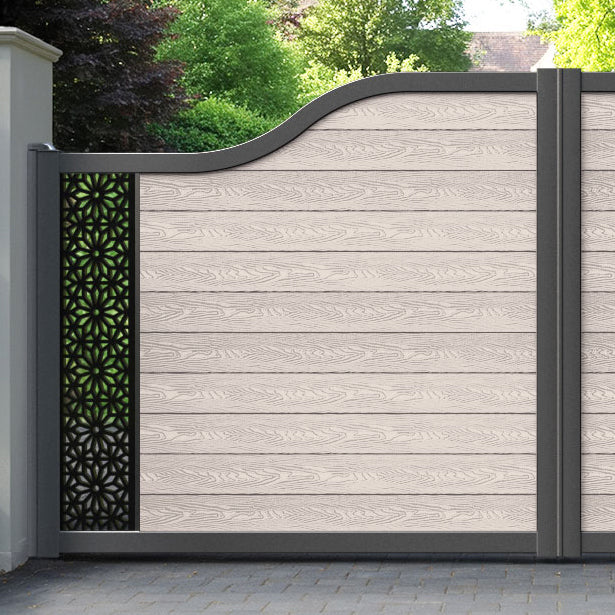 Classic Narwa Curved Top Driveway Gate - Mid Stone - End Screen