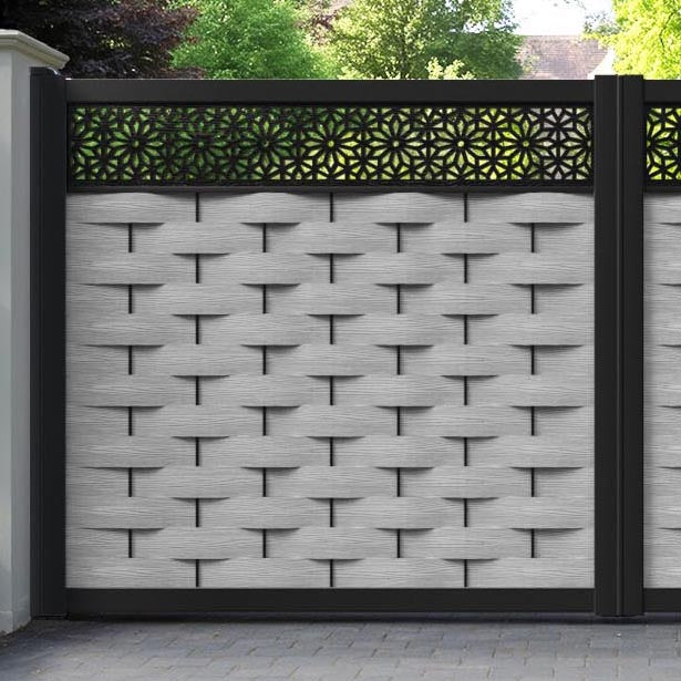 Ripple Narwa Straight Top Driveway Gate - Light Grey - Top Screen