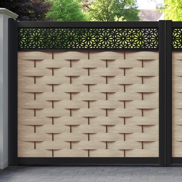 Ripple Nazira Straight Top Driveway Gate - Light Oak- Top Screen