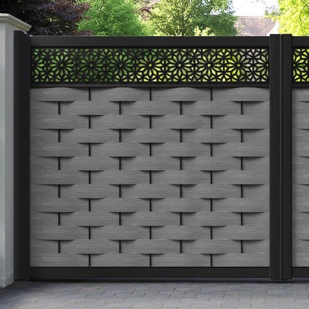 Ripple Narwa Straight Top Driveway Gate - Mid Grey - Top Screen