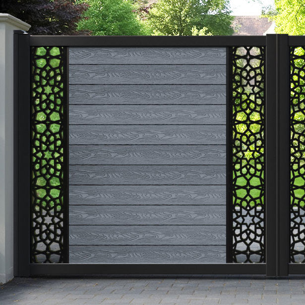 Classic Nazira Straight Top Driveway Gate - Anthracite - Middle & End Screen