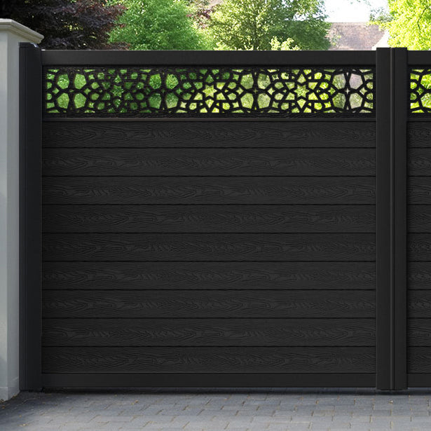 Classic Nazira Straight Top Driveway Gate - Black - Top Screen