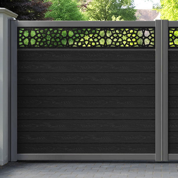 Classic Nazira Straight Top Driveway Gate - Black - Top Screen