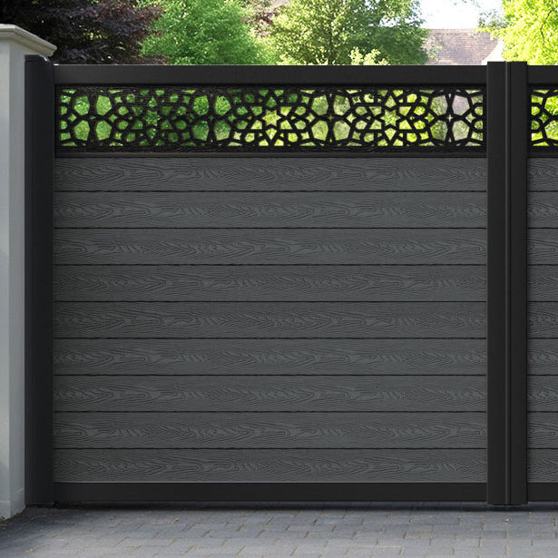 Classic Nazira Straight Top Driveway Gate - Dark Grey - Top Screen