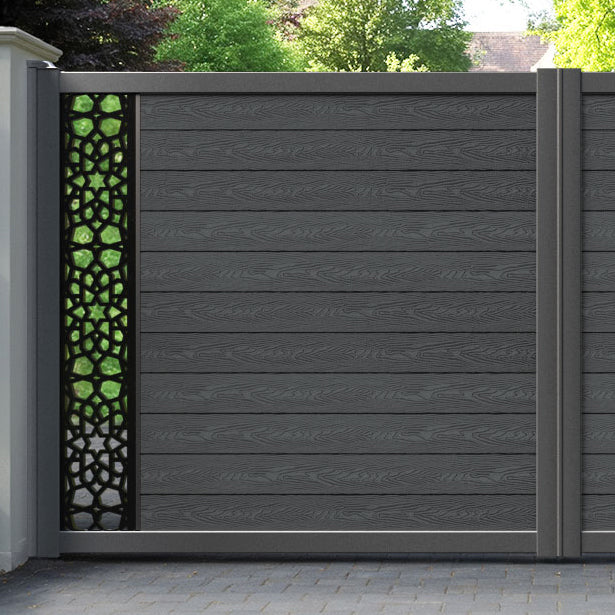 Classic Nazira Straight Top Driveway Gate - Dark Grey - End Screen