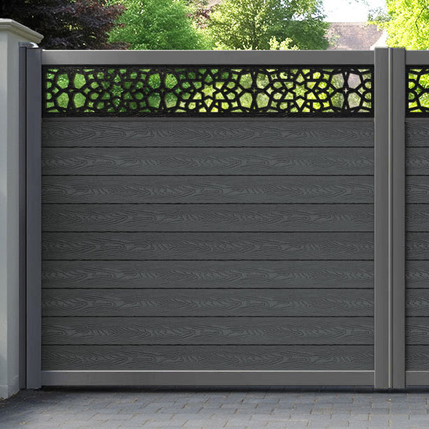 Classic Nazira Straight Top Driveway Gate - Dark Grey - Top Screen